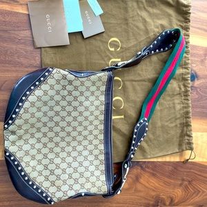 Gucci studded horsebit hobo bag